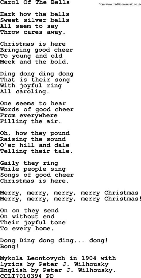 carol carol of the bells|carol of the bells lyrics meaning.